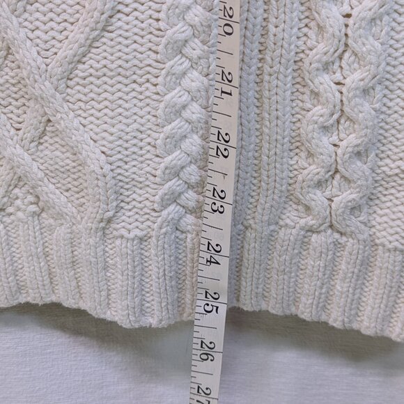 Vintage Eddie Bauer Cotton Cable  Knit Sweater Shawl Collar - Picture 4 of 12